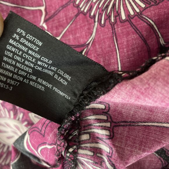 East Fifth Shirt Womens 1X Pink Purple Floral Button Down Blouse Lightweight - Picture 4 of 8